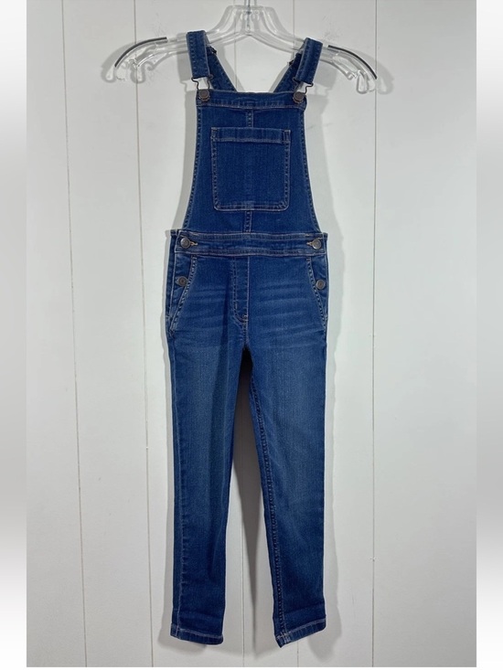 Crewcuts Other - NWT Crewcuts Girls Denim Overall Sz 7 Cotton Blend Navy Blue Pockets Skinny